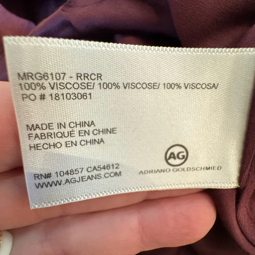 AG ADRIANO GOLDSCHMIED: Scarlett Slip Dress in Rich Carmine. Size L - Picture 10 of 12